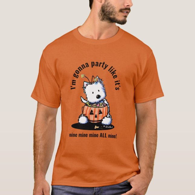 Camiseta KiniArt Halloween Westie (Frente)