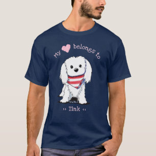 Camiseta KiniArt Maltês Meu Coração Pertence