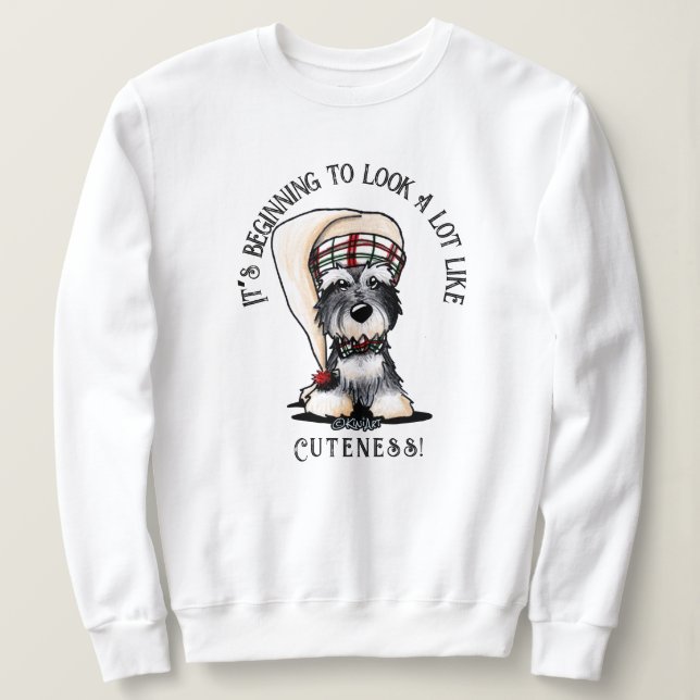 Camiseta KiniArt Mini Schnauzer - Docinho de Natal (Frente do Design)