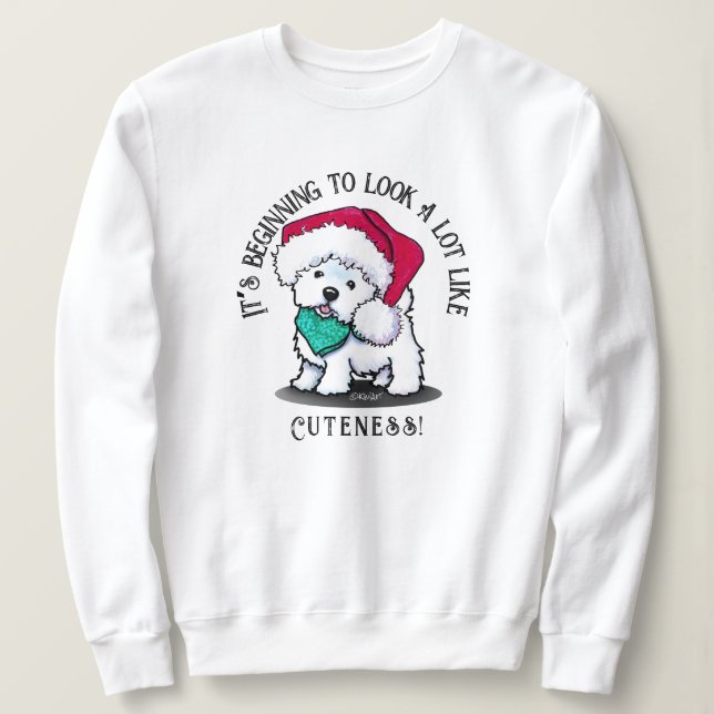 Camiseta KiniArt Natal Cutieface Westie (Frente do Design)