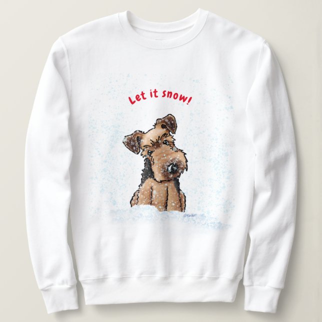 Camiseta KiniArt Natal Welsh Terrier Sweatshirt (Frente do Design)