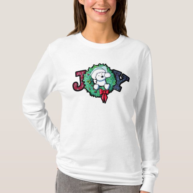 Camiseta KiniArt Natal Westie Alegria (Frente)