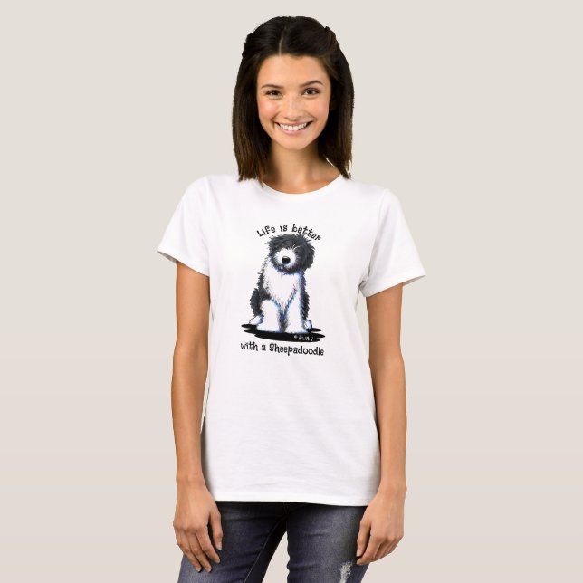 Camiseta KiniArt Sheepadoodle (Frente Completa)