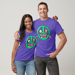 Camiseta KiniArt Terriers Paz e Amor
