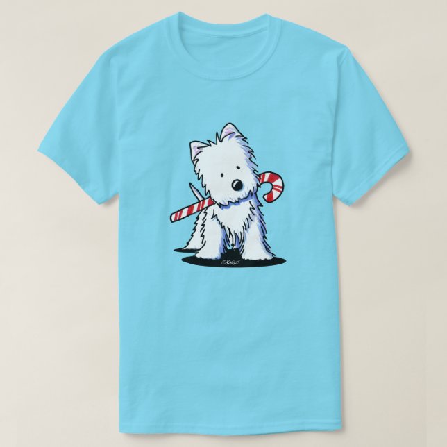 Camiseta KiniArt Westie Candy Cane Cutie (Frente do Design)