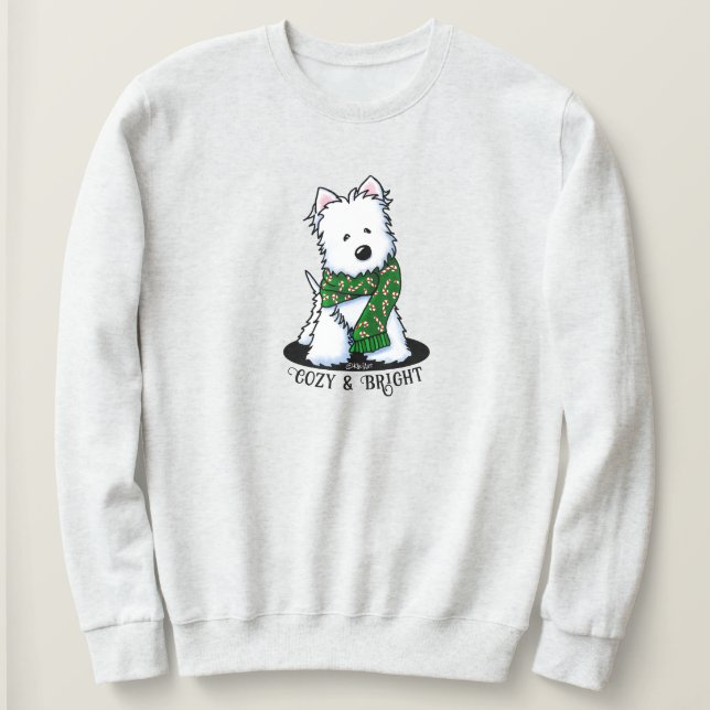 Camiseta KiniArt Westie Cão de Natal  (Frente do Design)