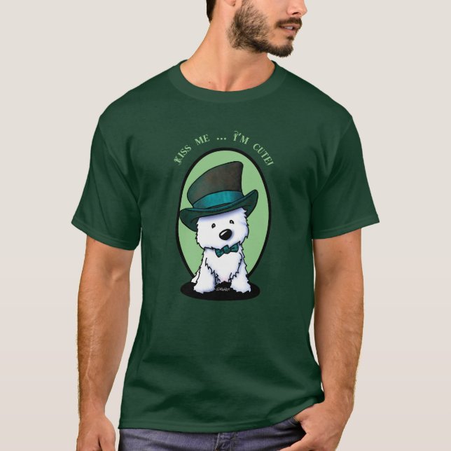 Camiseta KiniArt Westie Dia de São Patrício (Frente)