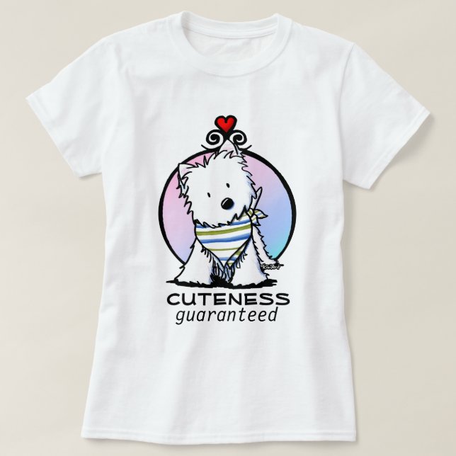 Camiseta KiniArt Westie Em Scarf (Frente do Design)