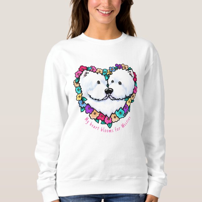 Camiseta KiniArt Westie Heart Bloom (Frente)