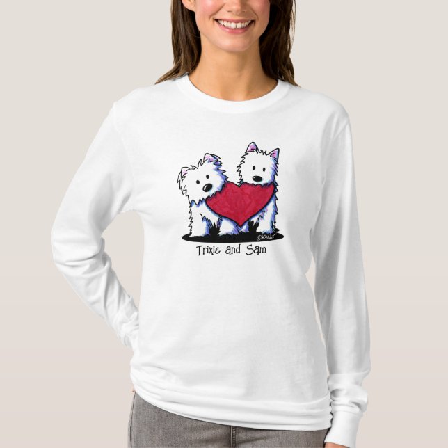 Camiseta KiniArt Westie Heartsense Duo (Frente)