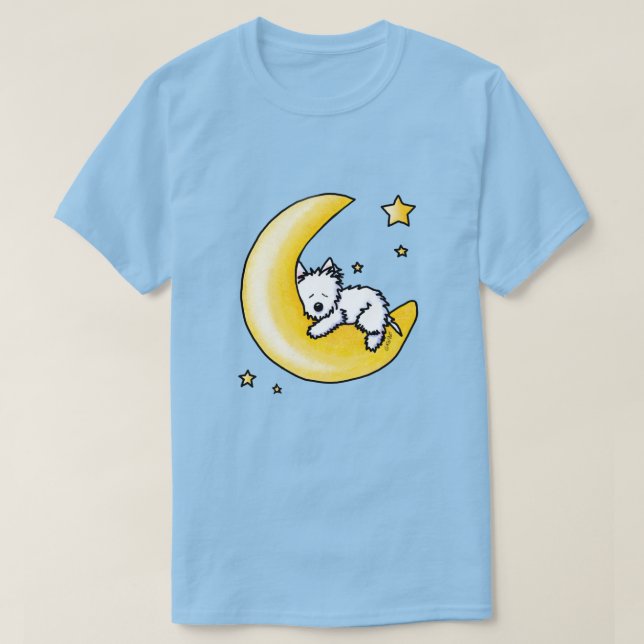 Camiseta KiniArt Westie Moon Lover (Frente do Design)