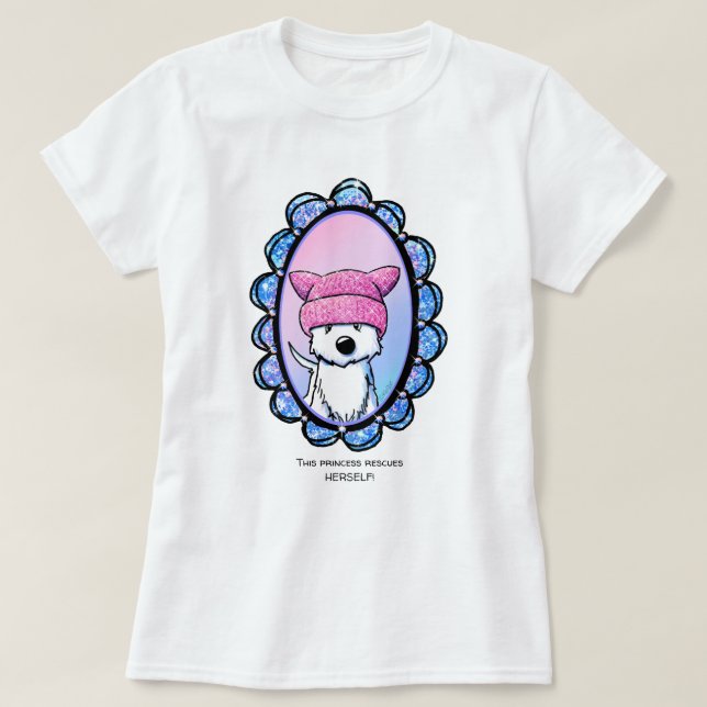 Camiseta KiniArt Westie Princesa (Frente do Design)
