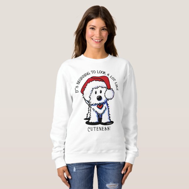 Camiseta KiniArt Westie Terrier Christmas Sweatshirt (Frente Completa)
