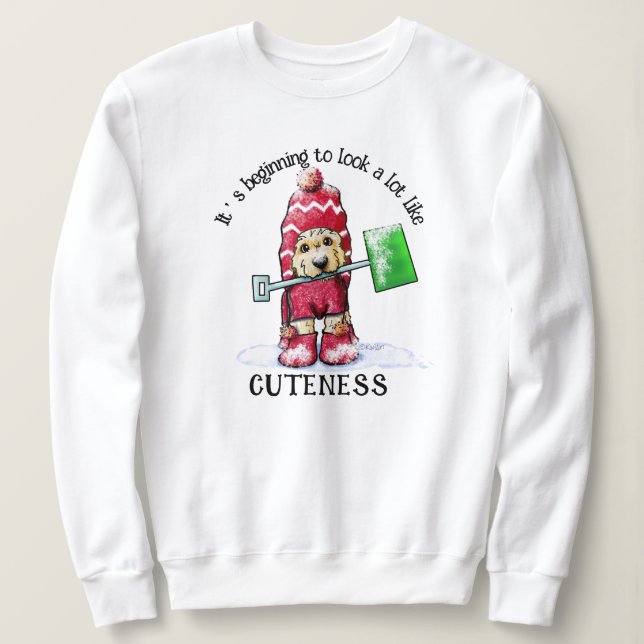 Camiseta KiniArt Winter DoodleMoji Cachorro (Frente do Design)