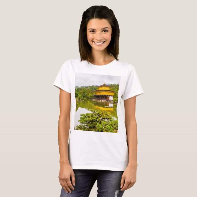 Camiseta Kinkaku-ji Ou Pavilhão E Pond Do Ouro, Quioto (Frente Completa)