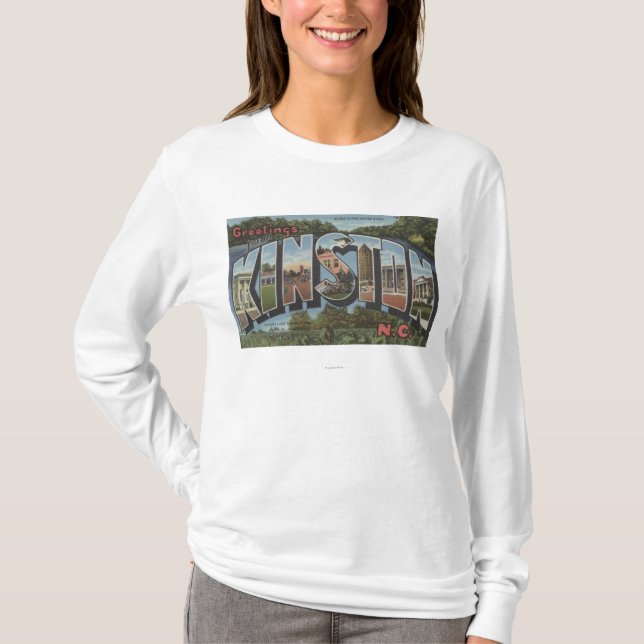 Camiseta Kinston, North Carolina - grandes cenas da letra (Frente)