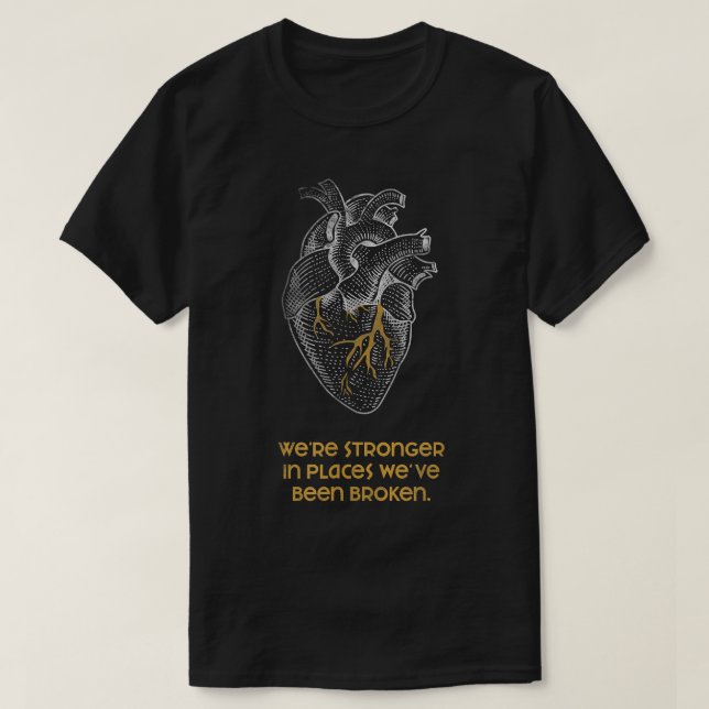 Camiseta Kintsugi é mais forte quando o representante de ba (Frente do Design)