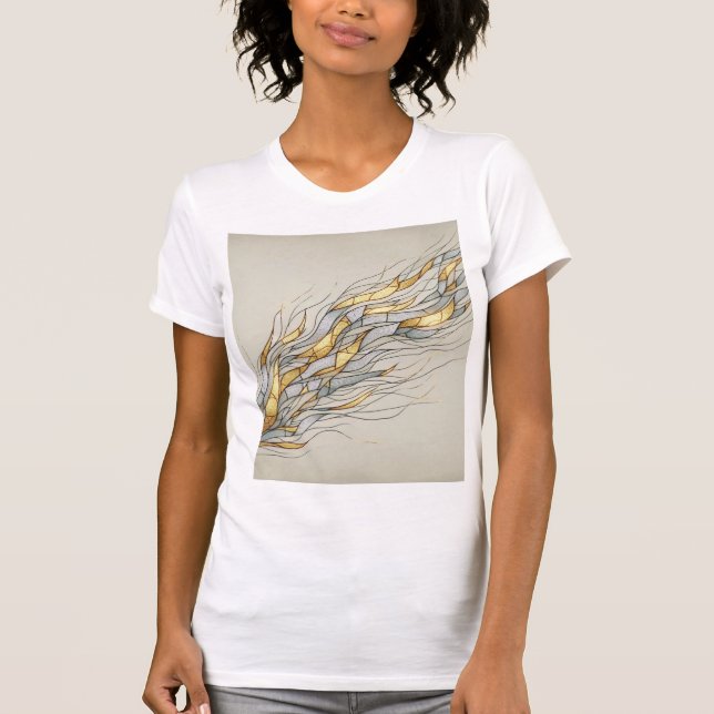 Camiseta Kintsugi Flow — Arte Abstrata de Cura com Veias Do (Frente)