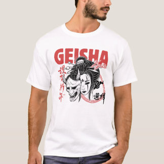 Camiseta Kioto Geisha x Oni Mask - Japonês Fusion Streetwe