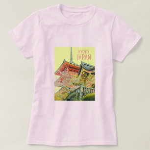 Camiseta Kioto, Japão, cereja floresce viagem