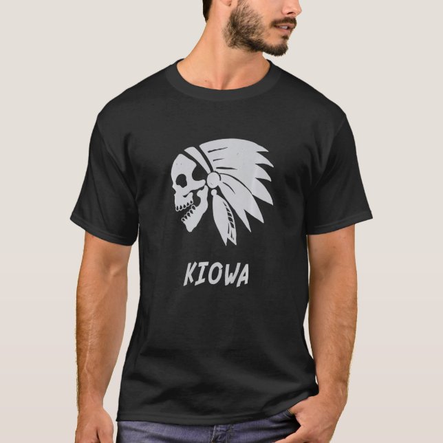 Camiseta Kiowa Native American Indian Born Freedom Evil Sku (Frente)