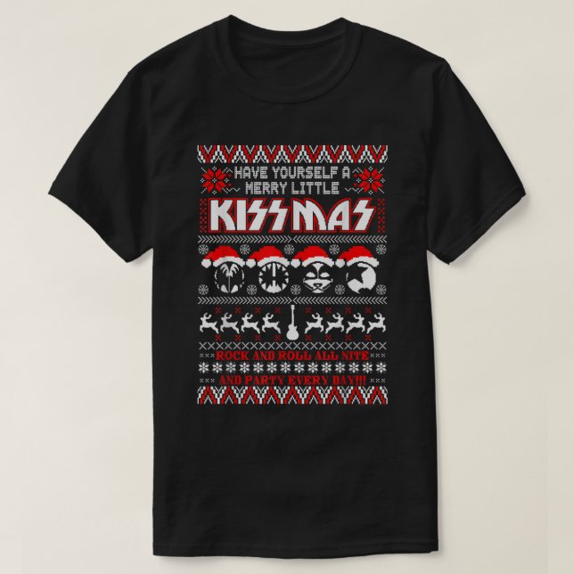 Camiseta KISS Feliz Pequeno Natal (Frente do Design)