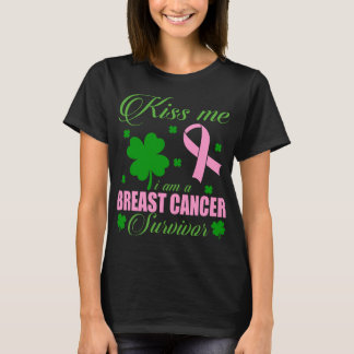 Camiseta Kiss Me Breast Cancer Survivor St Patrick Day Gift