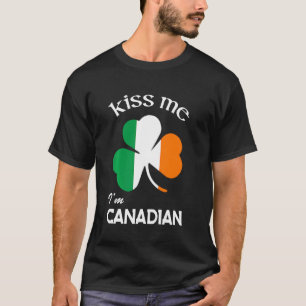 Camiseta Kiss Me I M Canadian Shamrock Canada St Patrick S