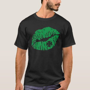 Camiseta Kiss Me I'm Irish Lips St Patricks Day Shamrock Sh