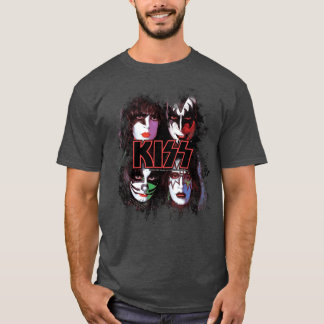 Camiseta KISS the Band All Members Faces brush effect