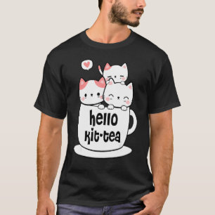 Camiseta Kit Chá Gato Fofo E Gato