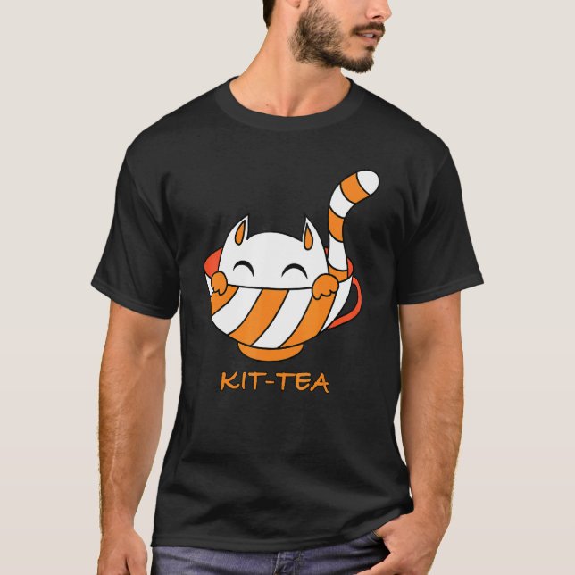 Camiseta Kit Chá Gato Fofo E  Gato 7 (Frente)