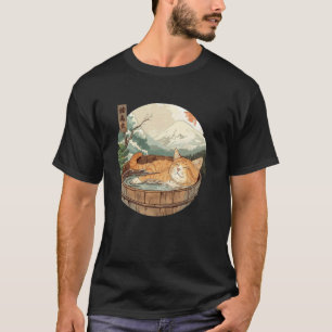 Camiseta Kit de Banho Onsen Gatinho Amante de Animais de Es
