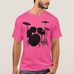 Camiseta Kit de Bateria com Pratos, Caixa, Bumbo 