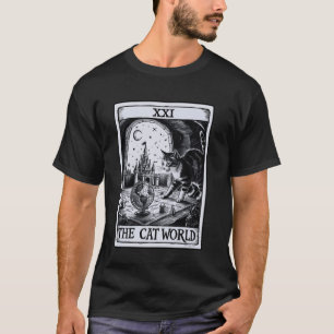Camiseta Kit de Cartas de Tarot para Amantes de Gatos Antig