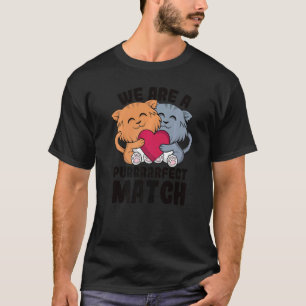 Camiseta Kit de Casal Gatinho Casal Perfeito Dia dos Namora