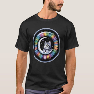 Camiseta Kit de Chuva Cósmica de Lua Crescente Olho de Gato