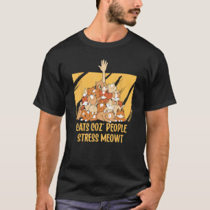 Camiseta Kit de Cotação Motivacional do Gato de Estresse do