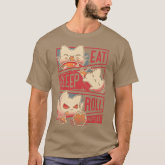 Camiseta Kit de Dados de Gatinho de Rotina de Roleplayer