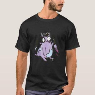 Camiseta Kit de Fantasia de Gato Halloween Carnaval Zumbi