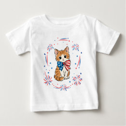 Camiseta Kit de Fogos de Artifício de Gatinho Patriota – La