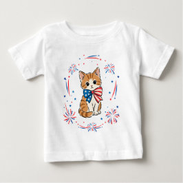 Camiseta Kit de Fogos de Artifício de Gatinho Patriota – La