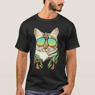 Camiseta Kit de fones de ouvido Dj Cat Gatinho Produtor de
