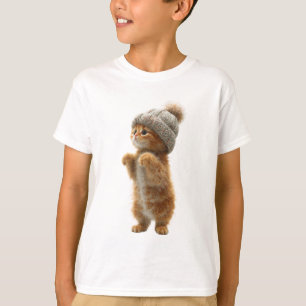 Camiseta Kit de Gatinho de Pé Gato Ginger Crianças