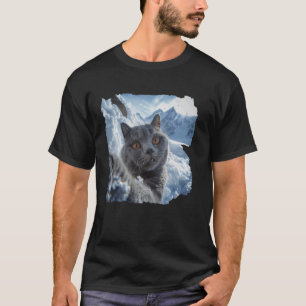 Camiseta Kit de Gatinho Escalando a Montanha Mt. Everest Mo