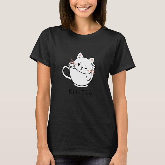 Camiseta Kit De Gato De Chá E Chá De Gato (Frente)