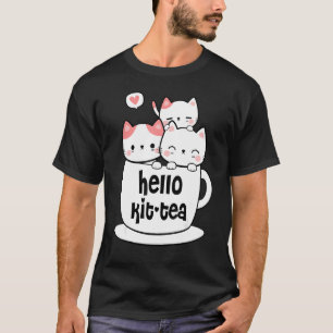 Camiseta Kit De Gato De Chá E Gato