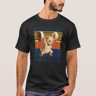 Camiseta Kit de Halterofilismo de Gato Antigo Engraçado Meu