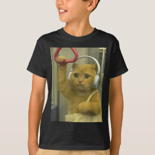 Camiseta Kit de Humor de Gatos Meme de Gato de Metrô Engraç
