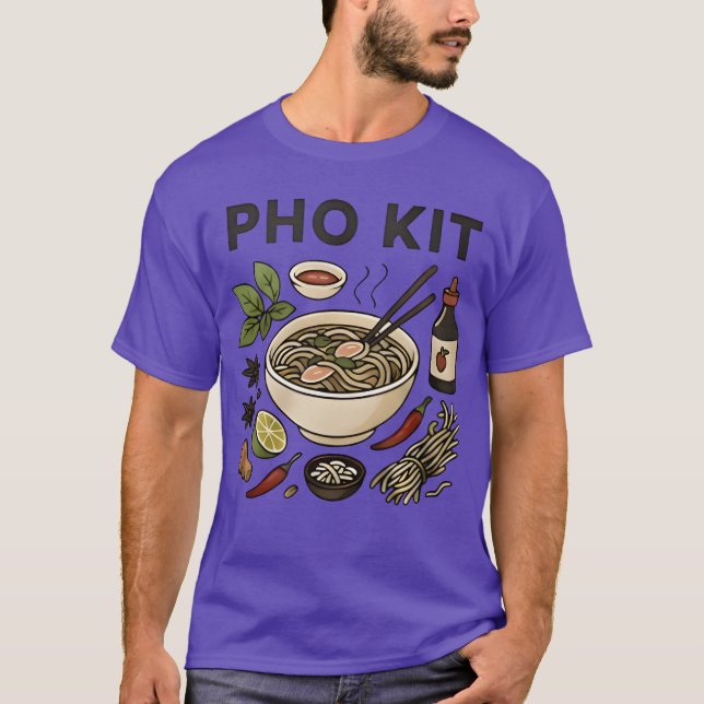 Camiseta Kit de Pho da Comida Vietnamita retrô (Frente)